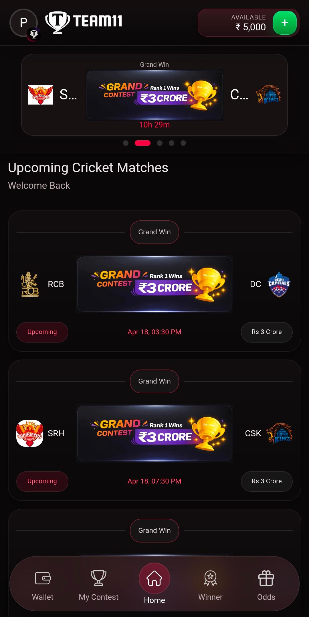 Team11 App Interface